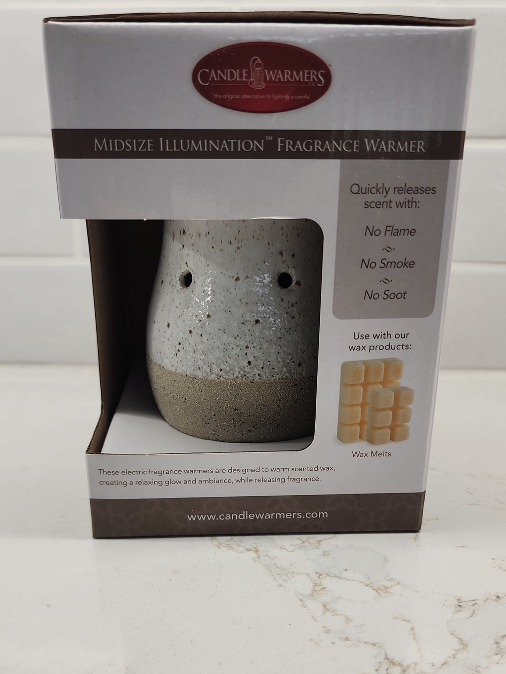 Midsize Illumination Fragrance Warmer - White & Tan